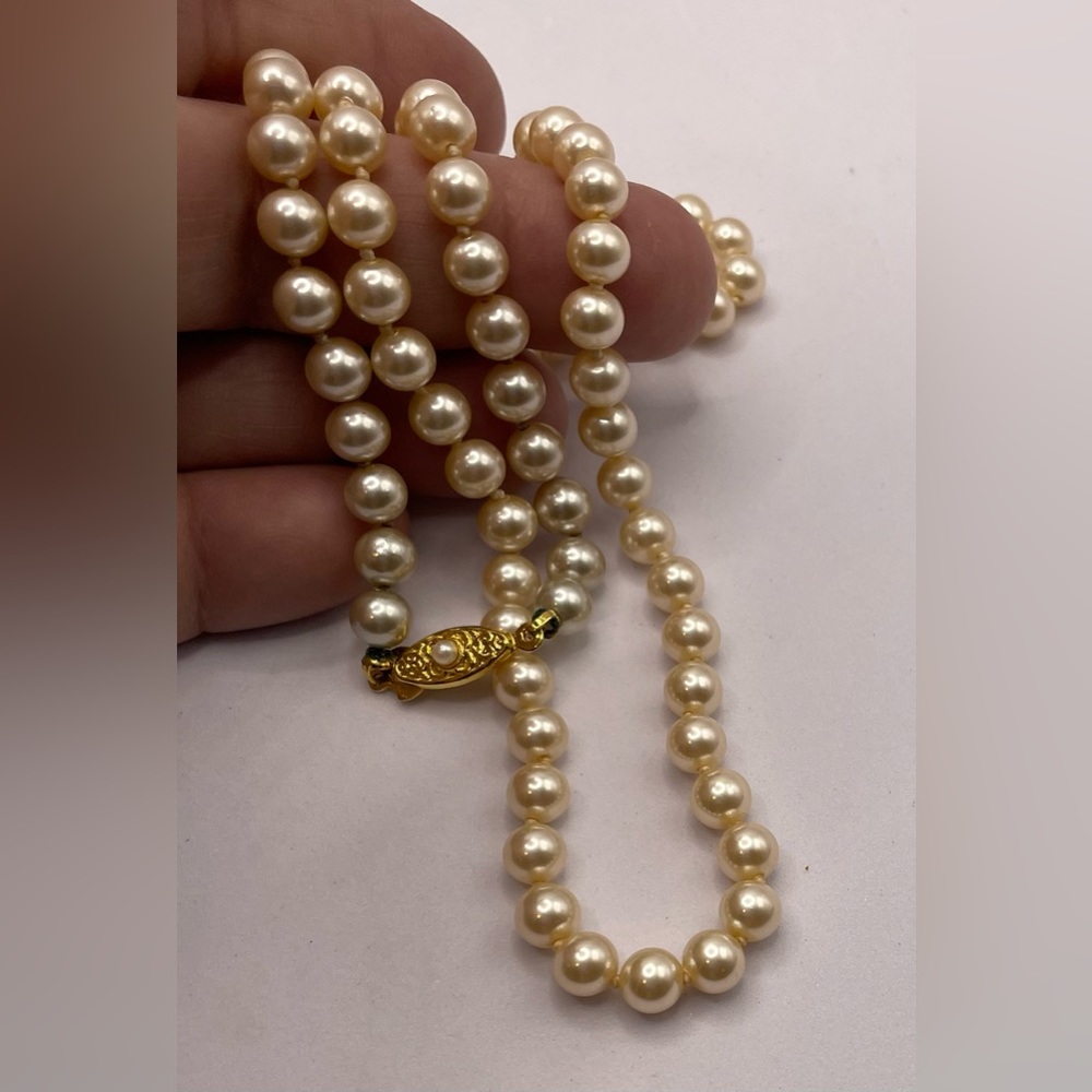 Vintage Strand of Cream Colored Faux Pearls